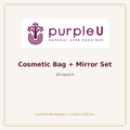 Cosmetic bag and mirror set — official purpleU branding