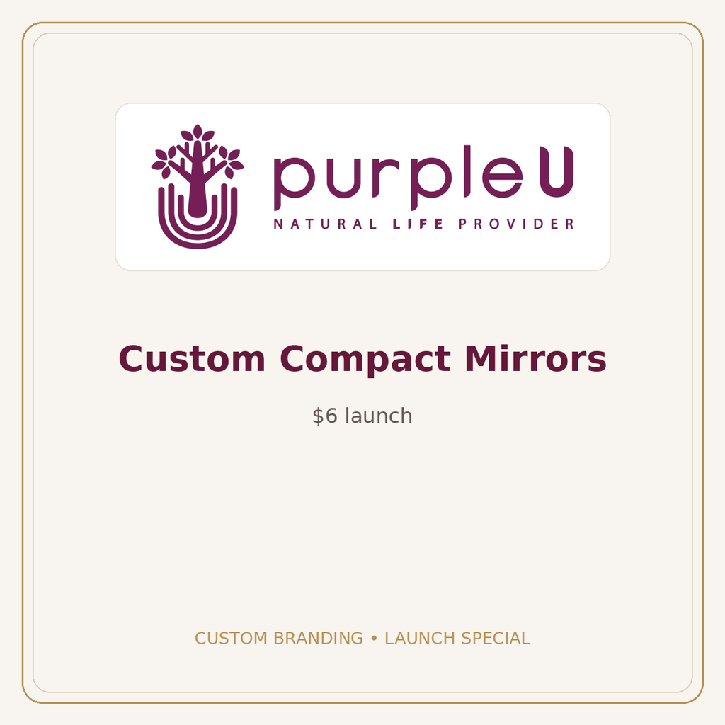 Custom compact mirrors — official purpleU branding