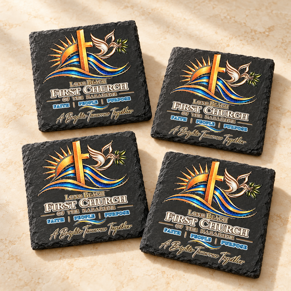 square coasters — editorial customization example